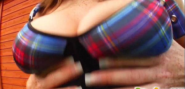  Prime Cups Foursome of cocks gives her tits a cum bath